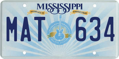 MS license plate MAT634