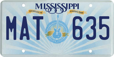 MS license plate MAT635