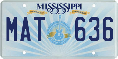 MS license plate MAT636
