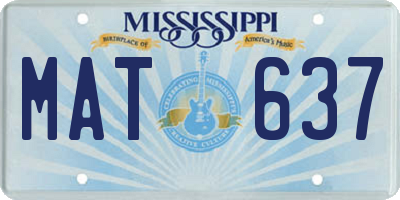 MS license plate MAT637