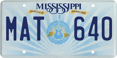 MS license plate MAT640