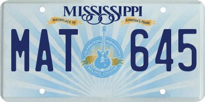 MS license plate MAT645