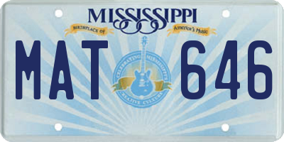 MS license plate MAT646