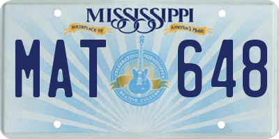 MS license plate MAT648