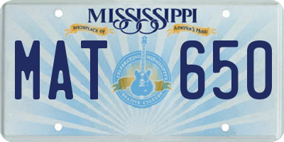 MS license plate MAT650