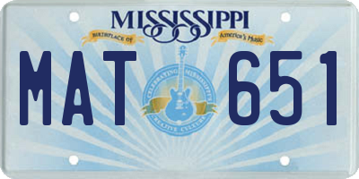 MS license plate MAT651