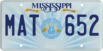 MS license plate MAT652