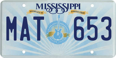 MS license plate MAT653