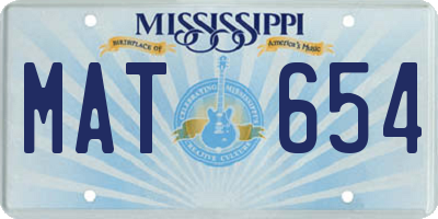 MS license plate MAT654