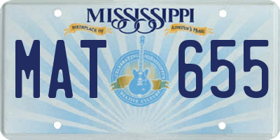 MS license plate MAT655