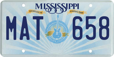 MS license plate MAT658