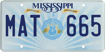 MS license plate MAT665