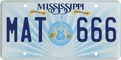 MS license plate MAT666