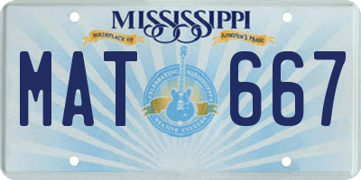 MS license plate MAT667