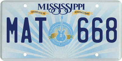MS license plate MAT668