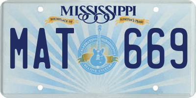 MS license plate MAT669