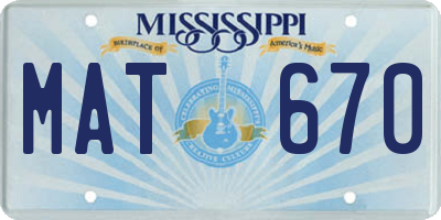 MS license plate MAT670