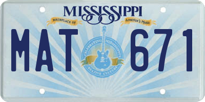 MS license plate MAT671