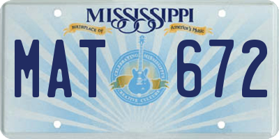 MS license plate MAT672