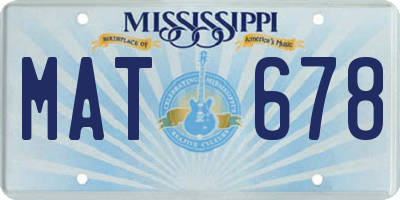 MS license plate MAT678