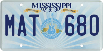 MS license plate MAT680