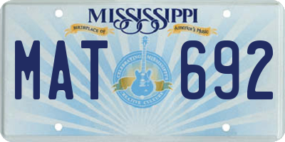 MS license plate MAT692