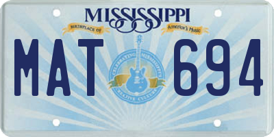 MS license plate MAT694