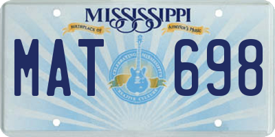 MS license plate MAT698