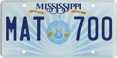 MS license plate MAT700