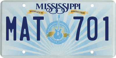 MS license plate MAT701