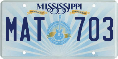 MS license plate MAT703