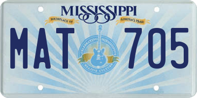 MS license plate MAT705