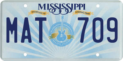MS license plate MAT709