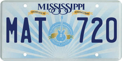 MS license plate MAT720