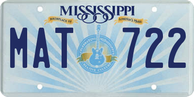 MS license plate MAT722