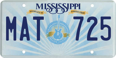 MS license plate MAT725