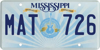 MS license plate MAT726