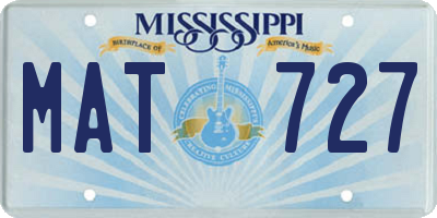 MS license plate MAT727
