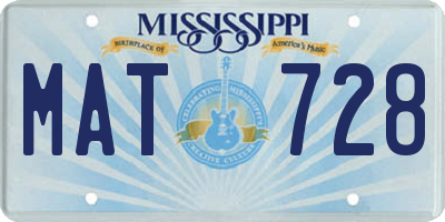 MS license plate MAT728