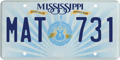MS license plate MAT731