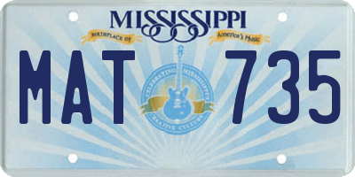 MS license plate MAT735