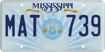 MS license plate MAT739