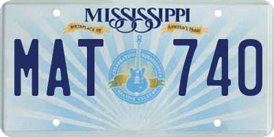 MS license plate MAT740