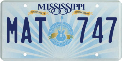 MS license plate MAT747
