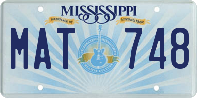 MS license plate MAT748