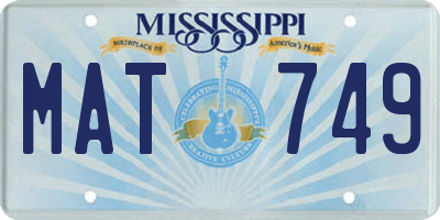 MS license plate MAT749