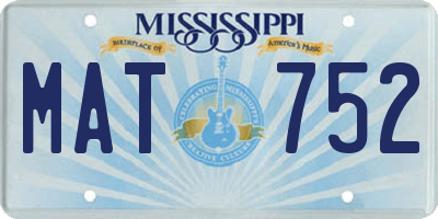 MS license plate MAT752