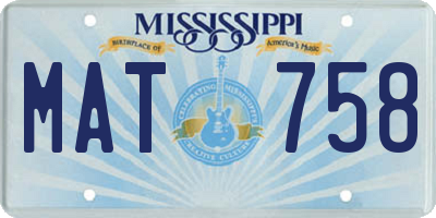 MS license plate MAT758