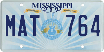 MS license plate MAT764
