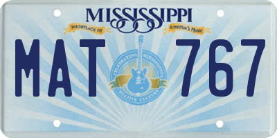 MS license plate MAT767